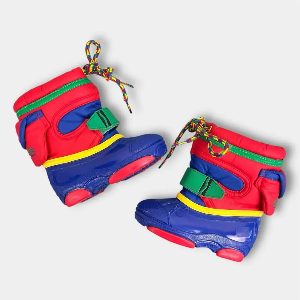 Vintage Crayola Color Block Winter Snow Boots Toddler 5